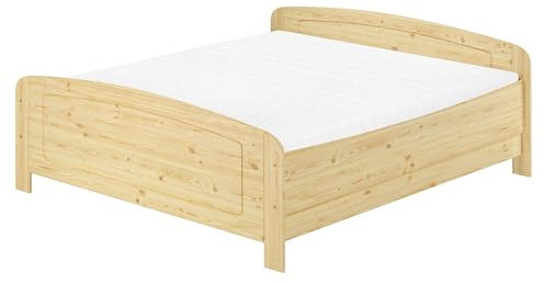 Erst-Holz®Seniorenbett Doppelbett Hoher Sitz Kiefer 180 x 200 Rollrost Matratze
