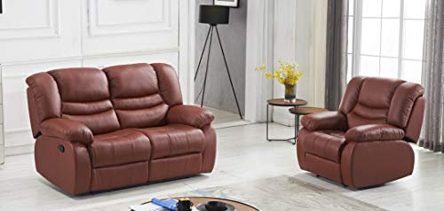 Mapo Möbel Voll-Leder Sofagarnitur Fernsehsofas Relaxsofas 5116-2+1-206