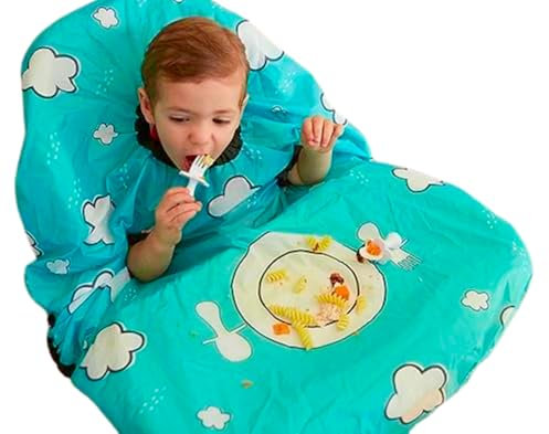 grabease Allover Waterproof Bib for Self-Feeding Infants and Toddlers, Machine Washable, Ages 6-24 Months, Teal - Baby Bibs