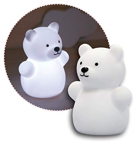 Reer lumilu Mini Zoo Bear, süßes Bären-Nachtlicht, Geburtstags-Geschenk für Jungen und Mädchen, weiß