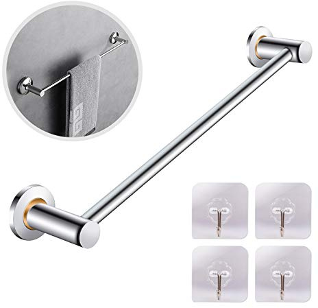 Towel Rail-38cm Stainless Steel Bath Towel Holder,Brushed Hand Towel Holder Hanger Rail Organizer Rack Bar Bathroom Accessories for Bathroom Hardware and Kitchen,Silver