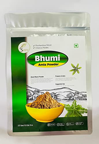 SVATV Herbal Bhumi Amla Pulver für Hautpflege und Haare | Phyllanthus Surgeri | Pflanzliche Inhaltsstoffe | Vitamin C | 227 g, 8 Unzen, halbes Pfund