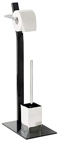 Escobilla Baño Escobillero Baño Escobilla WC Escobilla Y Soporte Para Inodoro, Escobilla Para Inodoro Y Portarrollos De Papel Juego De Soporte Desmontable Dos En Uno Para Baño De Baño De Hierro Escobi