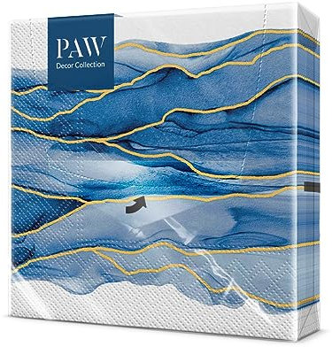 PAW - Tovaglioli di Carta Colorati (33 x 33 cm) I 20 Pezzi I Tovaglioli Compleanno I 3 Veli I Decorati per Battesimi, Comunioni I Tovaglioli Carta - Occasioni Speciali, Ornamenti, Lusso - Watercolor