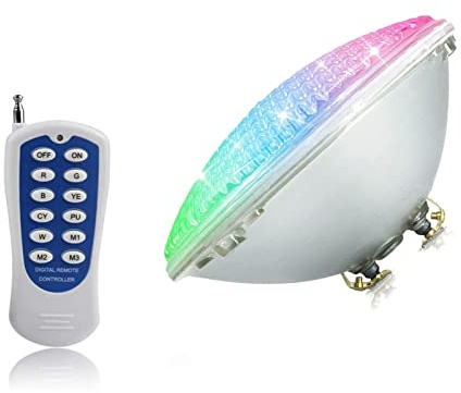 Submersible LED Pool Lights - With Remote Control Waterproof Underwater Light, RGBW PAR56 Pool Bulbs, 12V LED Swimming Pool Underwater Light, IP68 Waterproof Light, For Inground Pool ( Size : 45W )