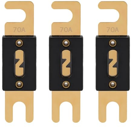 VEXUNGA ANL Sicherung 70A ANL-70 Flachsicherungen 70 Ampere 32VDC für Auto Audio Videosystem Schmelzsicherung Sicherungen (Packung mit 3 Stück)