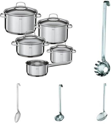 Bundle aus RÖSLE ELEGANCE Topfset, 5-tlg. mit Spaghettiheber, Schaumlöffel, Saucenlöffel, Gemüselöffel