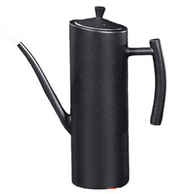 AMYSTY Oliera Acciaio Inox, Dosatore per Olio d'oliva,Bottiglia Dispenser Porta Olio e Aceto con Beccuccio,per Cucina BBQ Pasta Insalata Padella Griglia(Size:1000ml,Color:Nero)