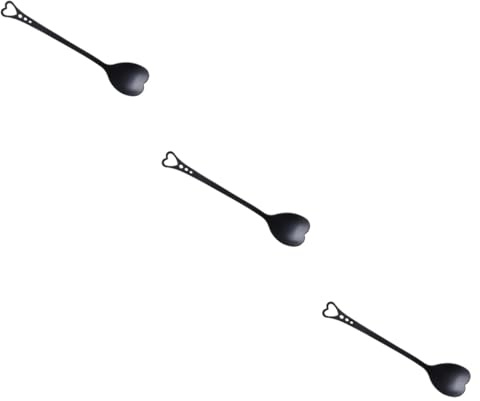 ABOOFAN 3pcs Stainless Steel Spoon Plating Heart Shaped Dessert Spoon Unique Charming Tableware Scoop for Home Restaurant Shop Use