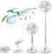 ATEK Cordless Telescopic Foldable Wireless Battery Operated Fan - USB Powered Pedestal - Foldable and Adjustable Height Air Circulator Flool Fan for Outdoor Courtyard Beach Travel Room