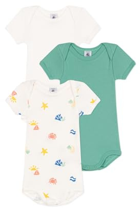 Petit Bateau unisex baby vi kortärmade bodys (3-pack), Variant 1, 6 månader