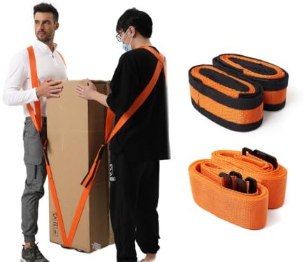 Anlising 2 Personen Tragegurt, Tragegurte Umzug 2 Personen, Tragfähigkeit 350KG, Transportgurt Hebegurt, 2-Personen Hebe und Tragesystem, zum Bewegen von Möbeln, Haushaltsgeräten, Matratzen (Orange)