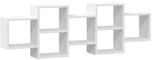 vidaXL Wandregal Weiß 129x18x42 cm Holzwerkstoff