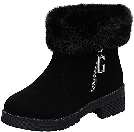 angebote des tages heute damenLangschaft Stiefel Damen Einfarbige Mid Calf Cowboy Stiefel Stylisch & Praktisch Winterstiefel Damen Elegant Klobiger Bl black week angebote