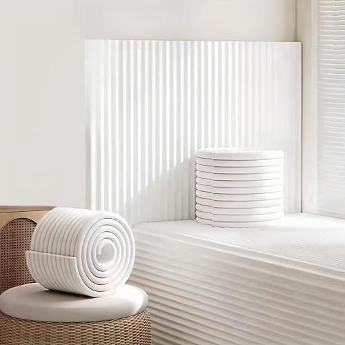 Upholstered wall panels, anti-collision wall stickers, 1 rolls of sound absorbing panels, thickened tatami wall stickers, peel and stick headboards, bedroom dojo game room upholstered wall panels(Whit