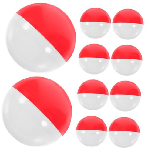 KONTONTY Vending Machine 25pcs 50mm Red White Round Fillable Plastic Balls Multi-function Empty Balls for Party Easter Basket Fillers Packaging