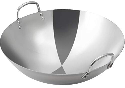 Hotel große Wok nicht klebrige Edelstahl Wok Bratpfanne - Geeignet für Gasherd Brennholz Herd Küchenhelfer
