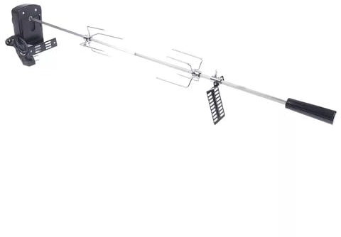 CHIMHOON Parrilla de gas giratoria, barbacoa de jardín de 80 cm, pincho de barbacoa profesional con motor de acero inoxidable, 220 V – 240 V, escotilla universal eléctrica para asar pollo y pescado