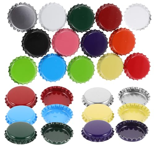 Artibetter 60 Pièces Capsules De Bouteilles De Bière Colorées Double Face Pour Décoration Murale Artisanale Et Fournitures D'Art En Métal 1.26 Pouces