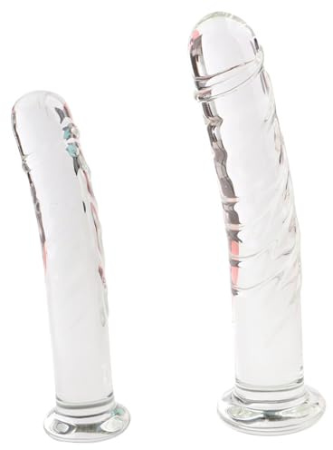 HCUDFN Gode ​​en verre BDSM avec gland lisse, plug anal en verre, plug anal, gode anal, massage de la prostate, jouet sexuel for point G for hommes et femmes(L)