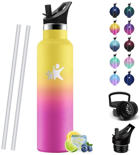 HoneyHolly Botella Termica 750 ML, Termo Sin BPA, Botella de Agua Acero Inoxidable, Aislamiento Al Vacío de Doble Pared, Termo Agua Fria, Cantimplora para Adultos, Deporte, Oficina, Yoga