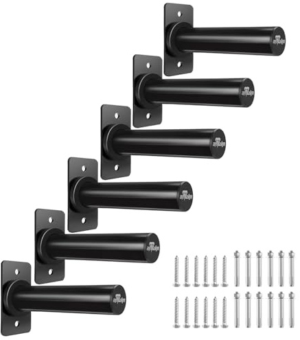 BRTGYM Wall Mounted Weight Plate Holder, Fit 2inch Olympic Weight Plates, Max Weight Capacity 275 lb, Heavy Iron Construction, Mounting Hardware Included