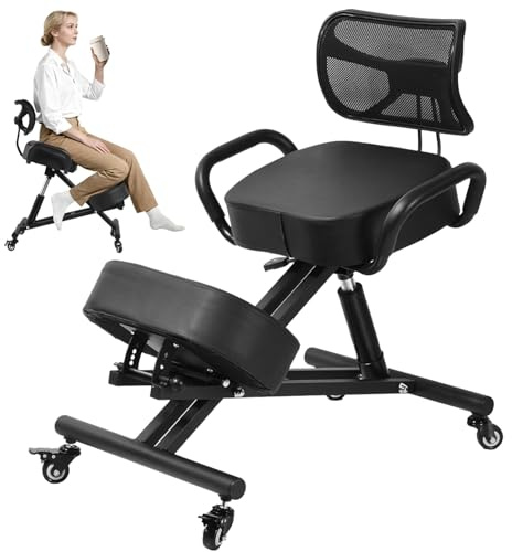 Generisch Ergonomisch Einstellbarer Kniestuhl Mit Beinablage | 4 Winkelpositionen & Höhenbereich 57–67 cm – Komfortabler Sitz Bis 100 Kg Sitzhocker Kniehocker Für Erwachsene & Kinder