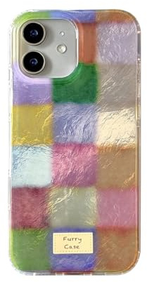 Reownest Handyhülle für iPhone 12 Hülle, Cute Bunt Dopamin Kariert Muster Aesthetic Design mit Stoßfeste Kratzfeste Soft Case für Mädchen Frauen - Bunt