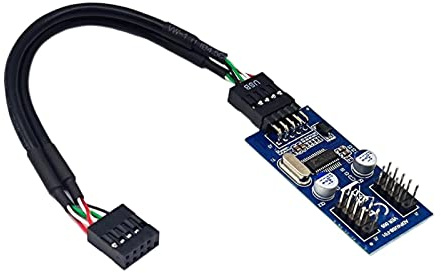 YEJBBUC 9Pin USB Extension Cable Card 9 Pin 1 to 2 Extension Splitter Cable 0.3m