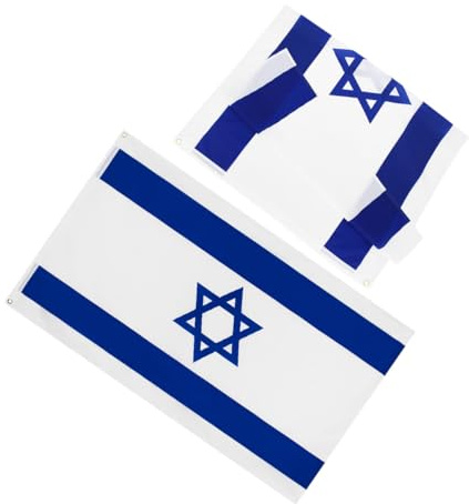 FUTUREORYY 2pièces Drapeau Israël pour Extérieur et Intérieur Drapeaux Israéliens de Décoration pour Maison et Bateau Bannière Nationale Colorée