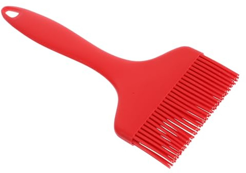 HIAKDOFT Pinceau à Badigeonner Large en Silicone Résistant Haute Température Brosse Cuisine Rouge 75G Pinceau à Sauce et Huile pour Barbecue et Pâtisserie Outil de Cuisson Pratique pour