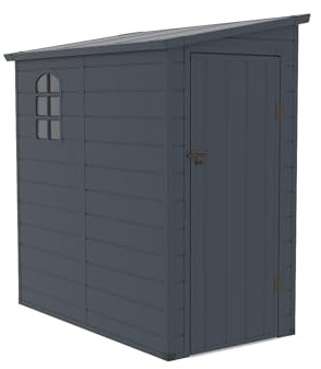 Vente-unique - Capanna da giardino Alberto - L 97cm x P 180cm x H 175cm - resina - grigio antracite