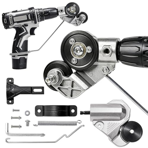 Grignoteuse en métal, coupe-tôle robuste avec design à double tête, grignoteuse professionnelle pour une coupe précise et rapide de l'acier, du fer, de l'aluminium, du cuivre et des panneaux de