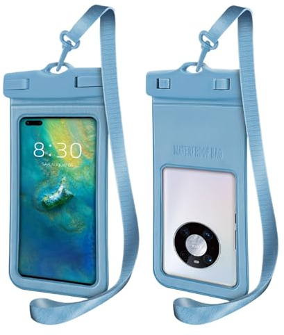 ZUWIJEQ Custodia Impermeabile Smartphone Universale fino a 7.2 Pollici, Cover Subacquea per Mare e Piscina, Sacchetto Protettivo per Telefono con Touch Sensibile, custodia subacquea smartphone (Blu)
