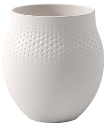 Villeroy och Boch Collier Blanc vas pärla nr. 1, 16,5 x 16,5 x 17,5 cm, premium porslin, vit