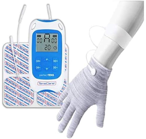Tenscare Perfect TENS + Gant - Appareil de Soulagement de La Douleur + Gants conducteurs (parfait pour arthrite et arthrose) Taille M