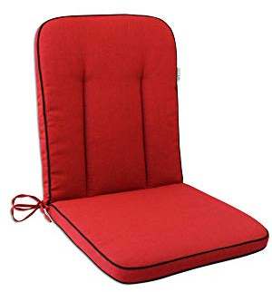 OUTLIV. Romeo Niederlehnerauflage, 40x90 cm, Olefin/Polypropylen, Rot | Olefin/Polypropylen, gepolstert für Komfort, 40x90 cm, Rot, für Garten und Terrasse