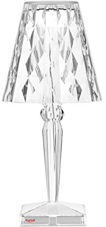 Kartell Big Battery Lampada da Tavolo, Cristallo, 37,3 x 17 cm | La versione maxi di Battery è dimmerabile e ricaricabile al 100% tramite una semplice spina elettrica e ha un'autonomia di