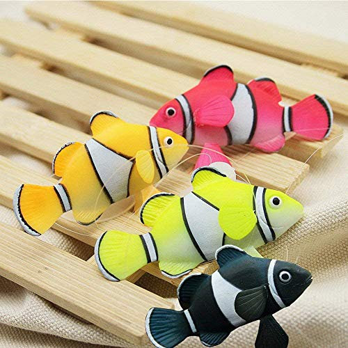 Bestgle 4 Stück künstliche Aquarienfische zur Dekoration des Aquariums, beweglich, schwimmend