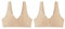 Hanes Women's Wireless, Smooth Comfort Full-Coverage T-Shirt Bra, Single, Nude/Nude, 2-Pack, L (Pack of 2)