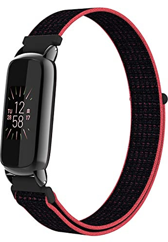 KangPlus Weiches Armband kompatibel mit Fitbit Luxe, schmal, weich, hautfreundlich, bequem, Sport-Armband, Nylon, verstellbar, 14 - 20 cm, für Damen und Herren