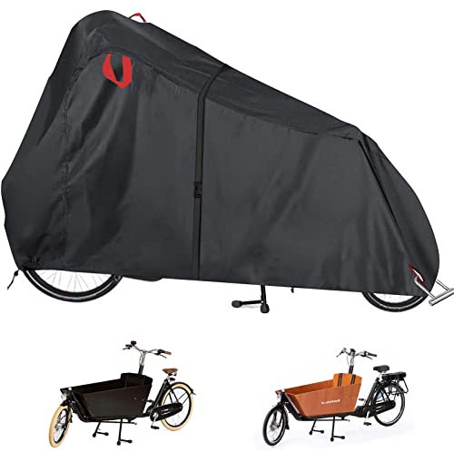 Schleuder Waterproof 420D Oxford Polyester Load Bike Cover, Black, Suitable for Two-wheeled and Three-wheel Load Wheels, Water and Dirt Repellent, Windproof, Includes Storage Bag