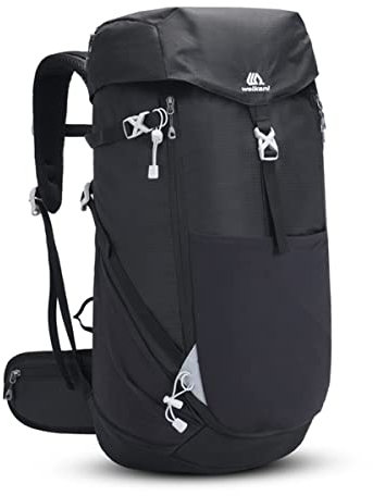 50L Wanderrucksack Herren Damen Rucksack Wasserdicht Trekkingrucksäcke Multifunktionale Outdoorrucksack Reflexstreifen Leicht Hiking Hohe Kapazität Wandern,Radfahren,Bergsteigen,Reisen,Sport Schwarz