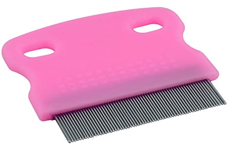 1 Stück Katzenkamm, Flohkamm für Katzen, Hunde, Läuse, Tränen, Fleckenentferner, Kämme, feine Zahnpflege, Werkzeug zum Entfernen von Zähnen (rosa)