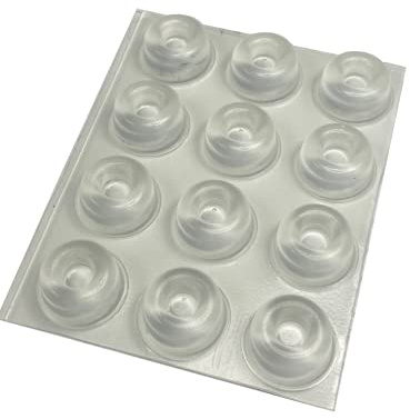 12 x Clear 22.3mm x 10.1mm Self Adhesive Recessed Bumper, Rubber Feet for Furniture, Glass, Tables, Crafts - from The StickyStuff Company