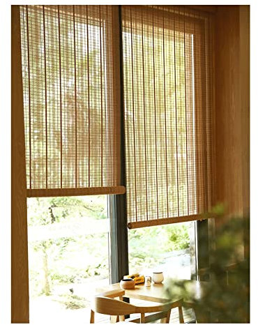 Tapparella Avvolgibile Bamboo, Tende in Bambu da Esterno,Tende A Rullo per Interni,Oscurante Traspirante Tenda,per Giardino Balcone Porta Finestra,W165xH220cm/W64.96xH86.61in