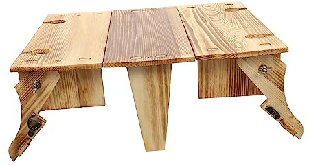 Sosoport Faltbarer Picknicktisch Mit Stauraum Holz Picknickkorb Für Camping Garten Und Outdoor-aktivitäten Kompakt Leicht Und Stabil Vielseitig Einsetzbar Als Teetisch Oder Gartentisch