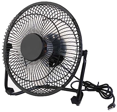BESTonZON Mini Ventilador de Metal Alimentado por Usb con Control de Viento de 8 Pulgadas de Diámetro Color Versátil para Pc Portátil Notebook Y Automóvil