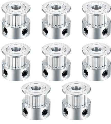8 Stück GT2 Pulley, GT2 Zahnriemenscheiben, GT2 Riemenscheibe Aluminiumlegierung, GT2 Zahnscheibe, 20 Zähne 5mm Bohrung, für 3D Drucker 6mm Breite Zahnriemen