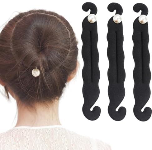NTRUXZP 3 Stück Haar Flechtwerkzeug, Original Dutt Hair Bun Maker Hilfe für lange und kurze Haare geeignet, Schwamm Clip Haarstyling Donut Haar Twist Kranz, Haar Zubehör Styling Set